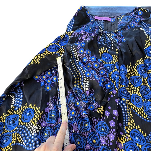 Calypso 100% Silk A Line Floral Dress Keyhole Front size Small - Picture 16 of 17